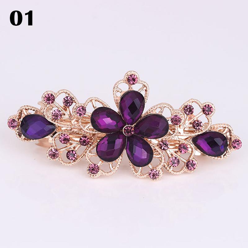 Women's Butterfly Rhinestone Crystal Hair Clip Barrette CDN