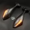 1 Pair Motorcycle Black LED Turn Signals Rearview Mirrors For Honda Suzuki Kawasaki Yamaha Ducati BMW Street Scooter Bikes