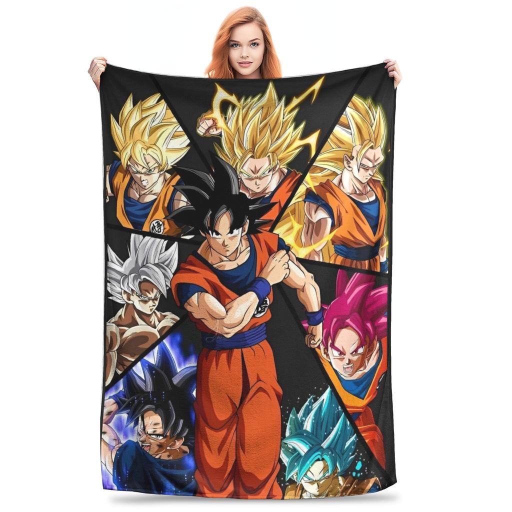 Dragon Ball Z фланелевые пледы японское мультяшное одеяло для постельного белья автомобильное супер теплое покрывало