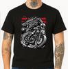 Japanese Dragon Motorcycle Rider Helmet Biker Cafe Racer Retro Graphic T Shirt.
