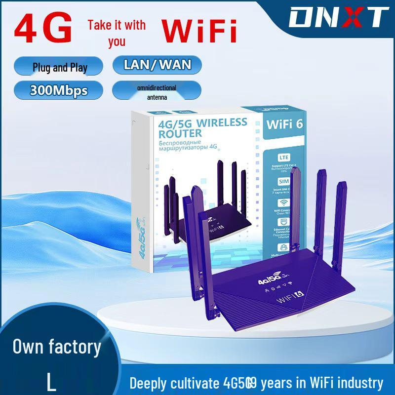 WR910 4G LTE WiFi6 Router with 6 Antennas and Single Port for Southeast Asia, Russia, Middle East, and Europe