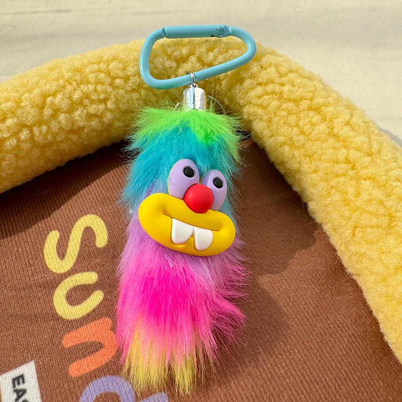 Забавный брелок-подвеска в виде сосиски с длинными волосами и монстром, мультяшная плюшевая кукла, сумка, кулон, подарок девушке