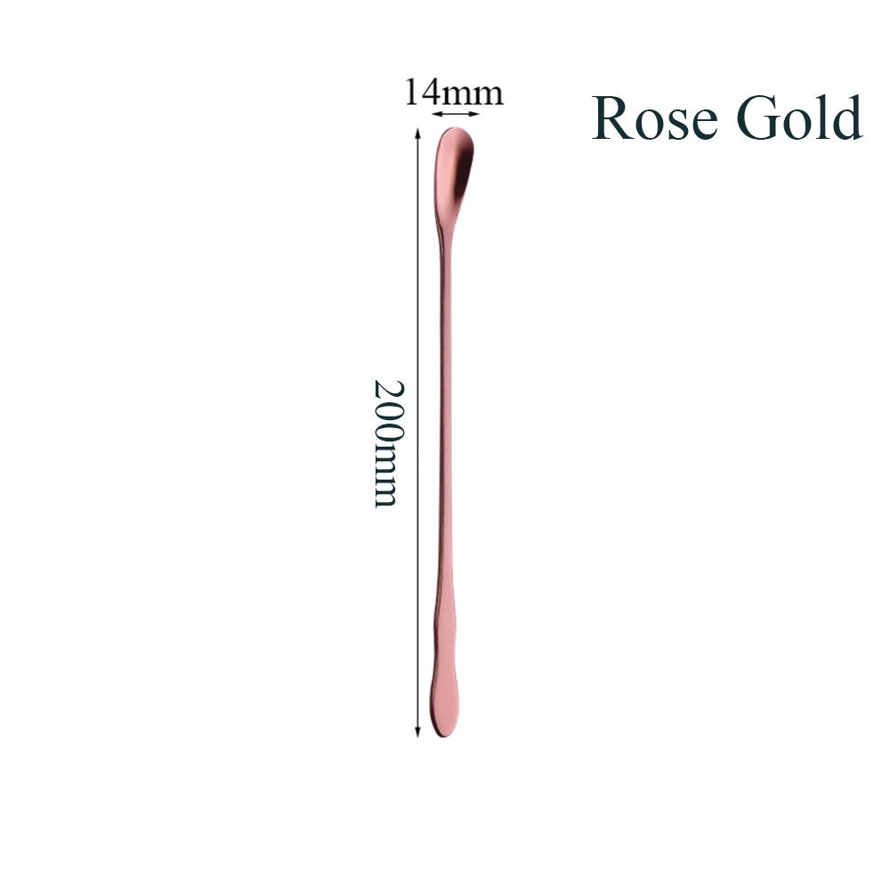 Ice Cream Long Handle Rainbow Stir Spoon Dessert Scoop Stainless Steel Tableware Dinnerware