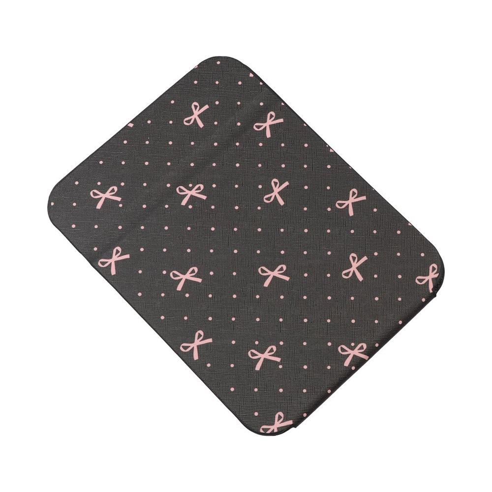 Pu Leather Desktop Stand Mirror Pink Bow Compact Cosmetic Mirror Vanity Mirror Folding Easy To Carry Fold Makeup Mirror