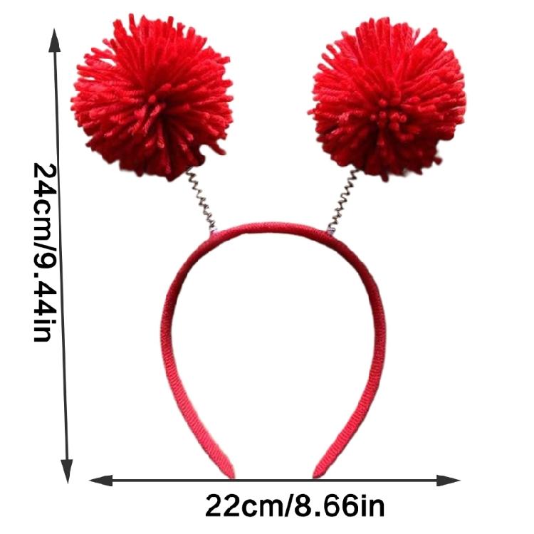 Pompoms Headband Photo Props Fun Hair Hoop 2025 for Party New Year