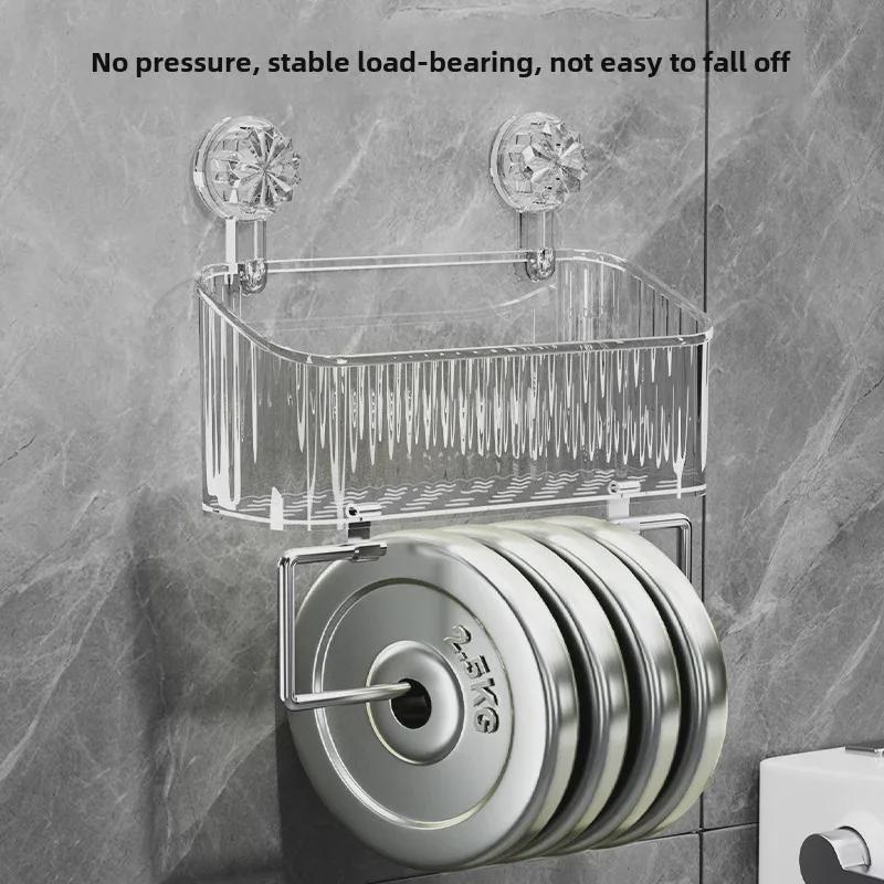 Elegant Suction Cup Bathroom Organizer: No-Drill Toothbrush & Toothpaste Holder
