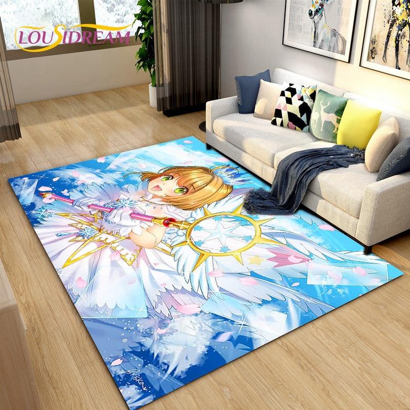 Милый мультяшный коврик Cardcaptor Sakura, коврик для гостиной, спальни, диван, коврик для украшения, детский нескользящий напольный коврик