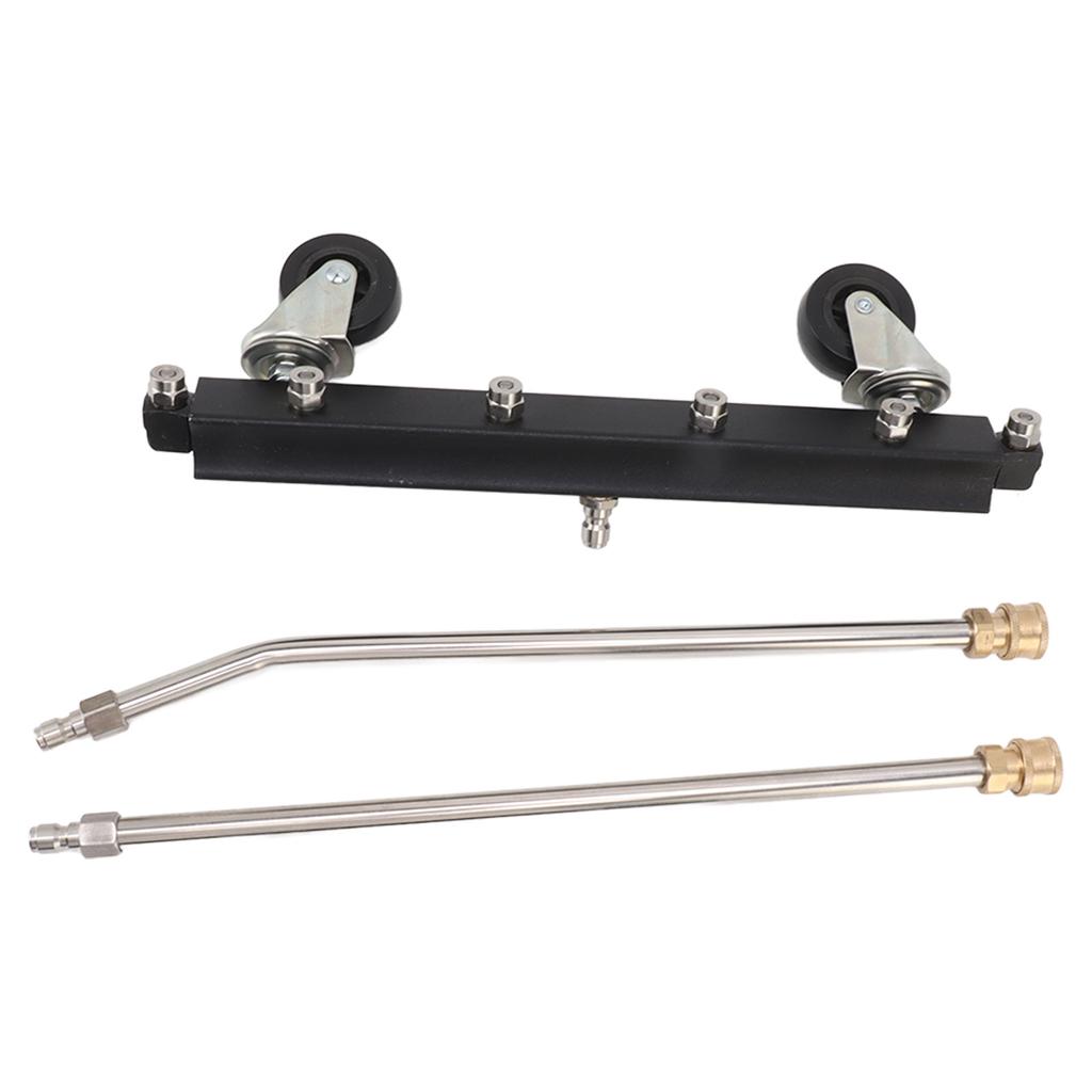 Pressure Washer Undercarriage Cleaner with 6 Nozzles 2 Extension Wands Under Car Water Broom with