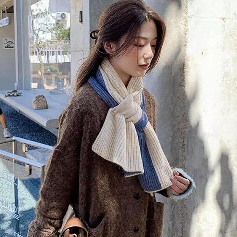 Новый зимний женский вязаный шарф с крестообразным воротом, шаль в корейском стиле