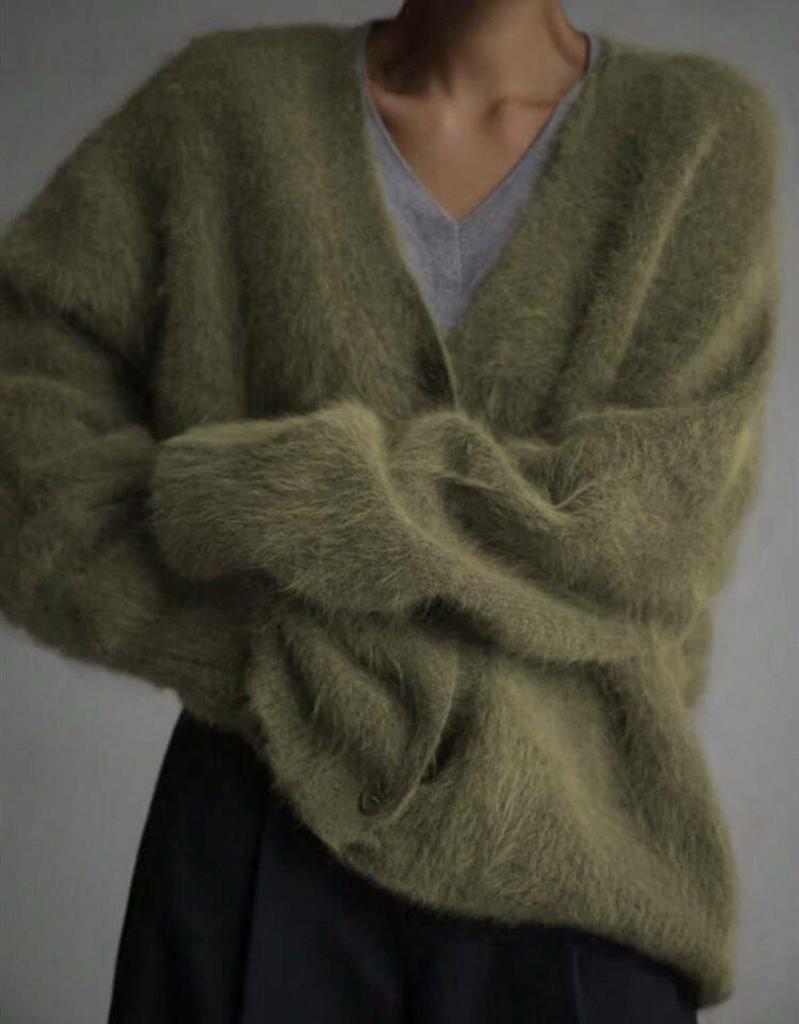 Женский свободный вязаный кардиган в стиле норки Осень/Зима 2025 - Мягкий длинный свитер-пальто