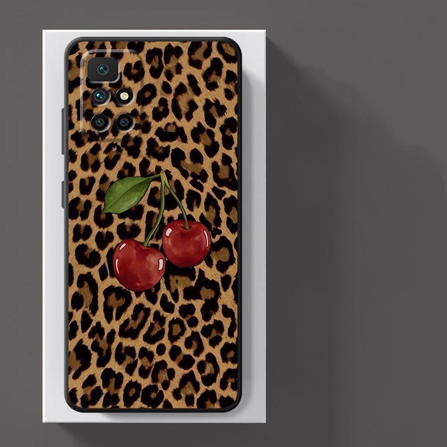 Чехол для телефона Leopard Cherry для Xiaomi Redmi K40 K80 Pro A4 A3 A1 A2 Plus 12C A5 13C 14C 10 9
