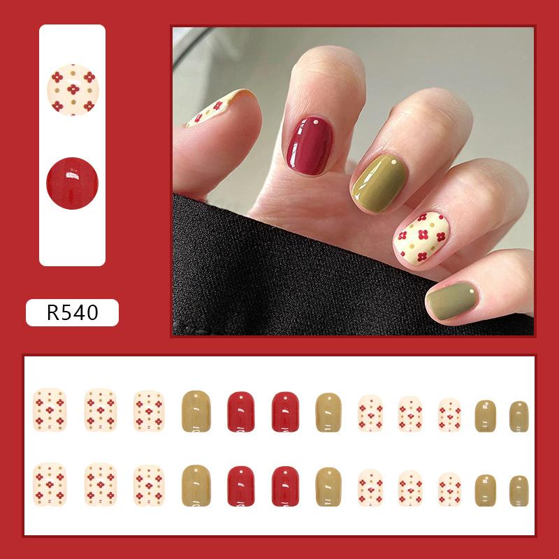 Artificial Nails Small Floral Nail Art Summer Fresh Short Fake Nails