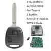 Дистанционный ключ для автомобиля с чипом ID67/ID68/4C для Toyota Camry Land Cruiser 120 Prado 2/3 кнопки 315 МГц 433 МГц Ключи TOY43