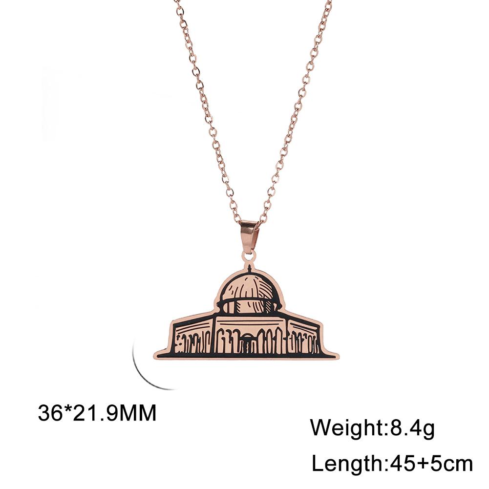 Cazador Vintage Islamic Architecture Pendant Women's Necklace Stainless Steel Jewelry Choker Chain Birthday Mother Gift 2026