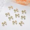 10 Pcs Metal Bows Nail Art Charm 3D Alloy Gold Bowknot Ribbon Nail Decor Parts Diy Luxury Manicure Accessories