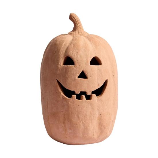 Pumpkin Halloween Decoration Hand-Carved Classic Jack Lantern Fall Decor Farmhouse Table Porch Indoor Ornament