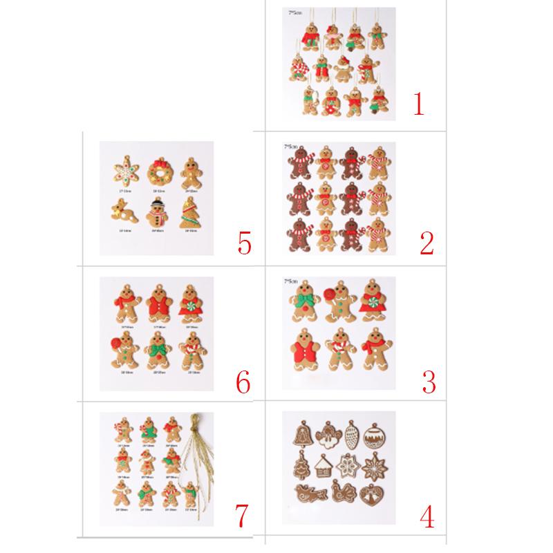 Очаровательный Декор Популярная Рождественская Елка 12 Шт. Орнамент Рекламный Пряничный Человечек Рождественская Елка Красота Подвеска Великобритания Висит