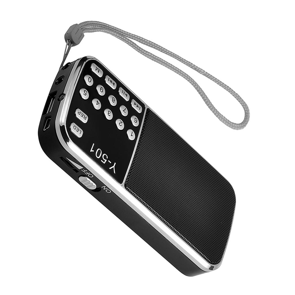 Y-501 Мини FM-радио Цифровой Портативный 3 Вт Стереодинамик MP3 Аудиоплеер Высокое Качество Звука