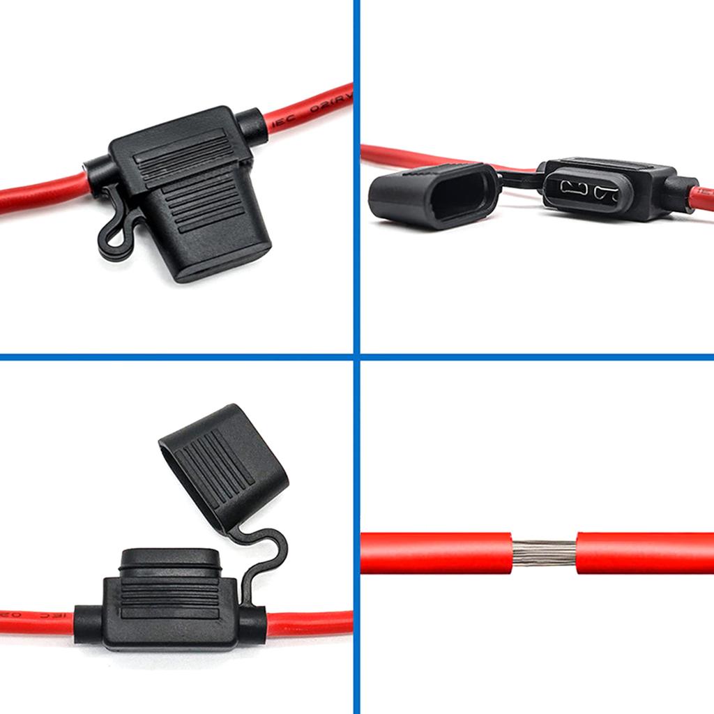 4Pieces Multipurpose 12V Inlines Fuses Holders 40A Tinned Brass Wire Accessory for Automotive And Marine Applications