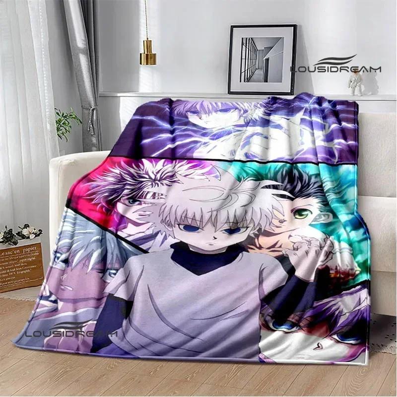 HUNTER×HUNTER Мультяшные принты Пледы Пикниковый плед Фланец Теплый плед Домашние дорожные пледы Постельное белье Подарок на день рождения