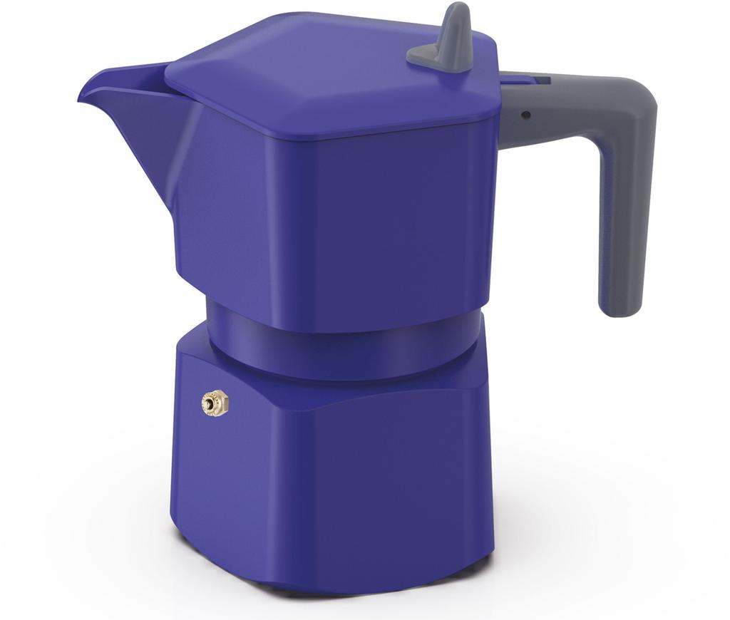 Cafetiere italienne - PEZZETTI - PENTAEXPRESS - Aluminium - 3 tasses - Bleu