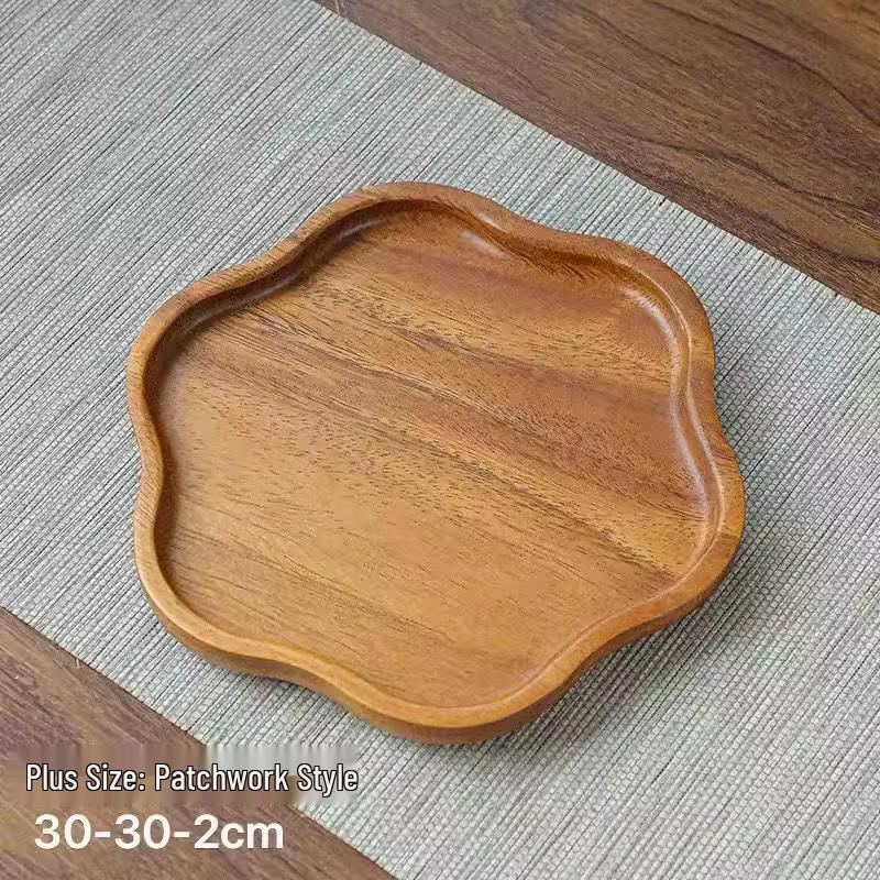 Универсальный поднос из японского ореха – Идеально подходит для подачи чая, фруктов или пиццы в отелях