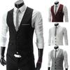 Vests for Men Slim Fit Mens Suit Vest Male Waistcoat Gilet Homme Casual Sleeveless Formal Business Jacket