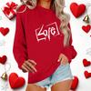 Женский повседневный пуловер с круглым вырезом и длинным рукавом с принтом ко Дню святого Валентина