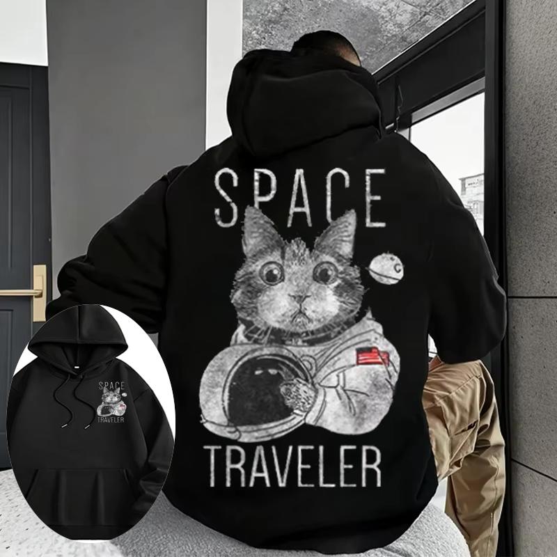 2025 COOLMIND DB Cat 100%Printed Cotton Sweater Hoodie Acid Washed Exclusive Graphic Unisex Cool Streetwear Men Big Size Y2K