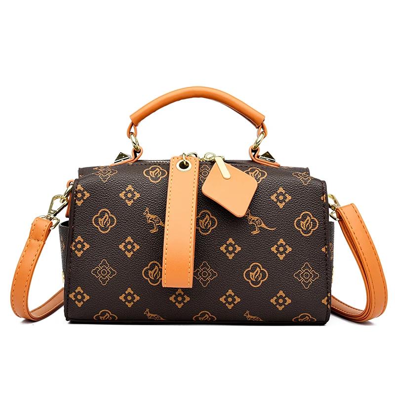 Женская роскошная сумка-подушка Boston с большим объемом и принтом в стиле ретро, сумка-тоут через плечо