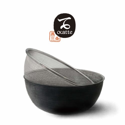 Wahei Freiz Tsubame-Sanjo Okatte Stainless Steel Strainer and Bowl Set, 18cm, OK-002