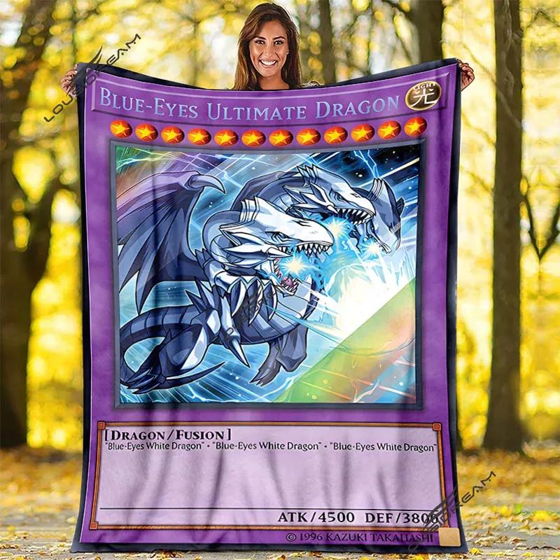 Мультяшное одеяло Yu-Gi-Oh Классическая КАРТА МОНСТРА Плед Подарок на День Рождения Рождество Спальня Диван Путешествия Кемпинг Теплое одеяло