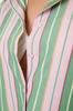 Women's Style Shirt Green Striped Woven Shirt