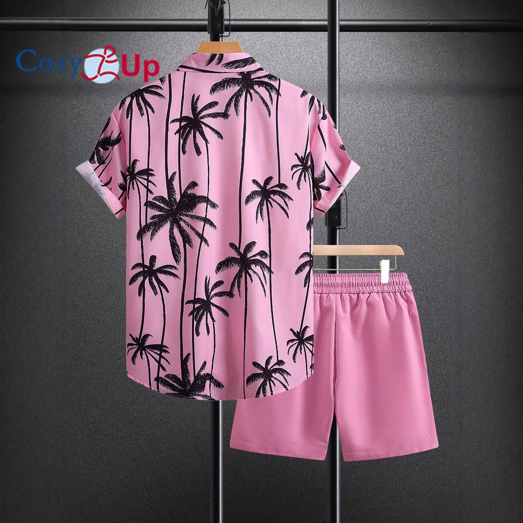 Мужская рубашка с коротким рукавом, озерно-голубая, черная, розовая, в полоску, принтованная, мужская, летняя, повседневная, 2025 г., новинка