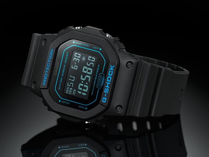 Casio Мужские кварцевые часы с resin-корпусом, водозащитой 200 м, ударопрочностью, будильником DW-5600BBM-1