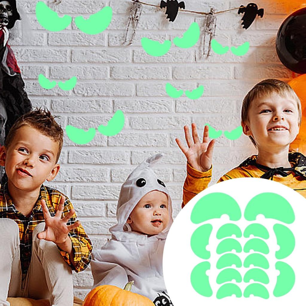 Украшения на Хэллоуин, наклейки на ночь, ужасные глаза, флуоресцентные наклейки со смайликами, декорации для сцен, наклейки на стены, окна