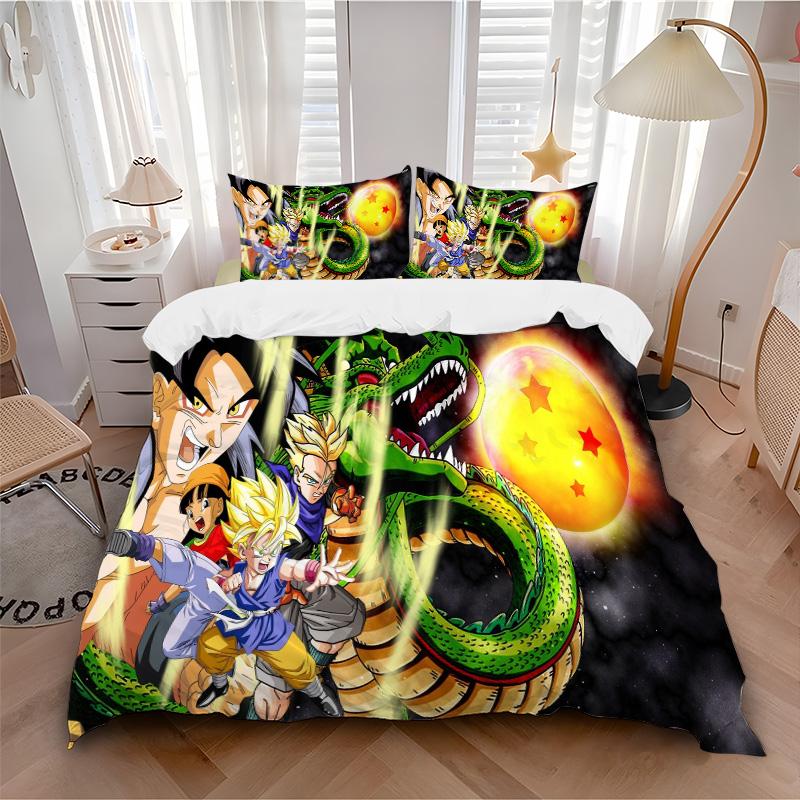 Dragon Ball Z Adventure Print 3Pcs Bedding Setduvet Cover With 2 Bedropillowcase Home Birthday Gift