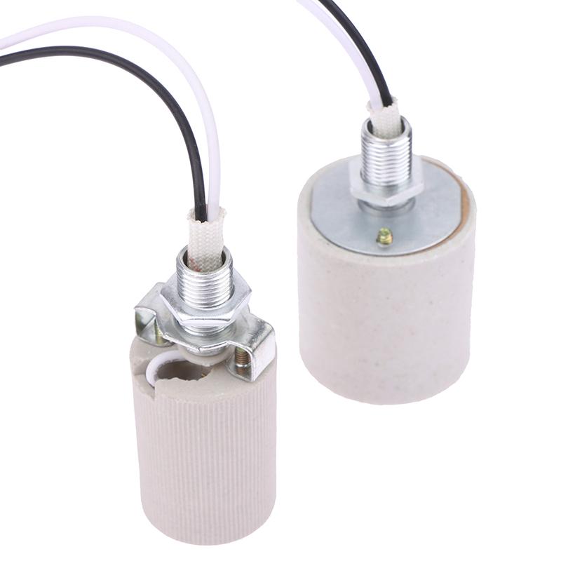 Led Light Ceramic Screw Heat Resistant Adapter Home Use Socket Round For E14 Bulb Base E27 Lamp Holder With Cable