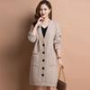 Women Autumn Long Sleeve Loose  Knitted Sweater Cardigans Basic Causal Coat V Neck Temperament