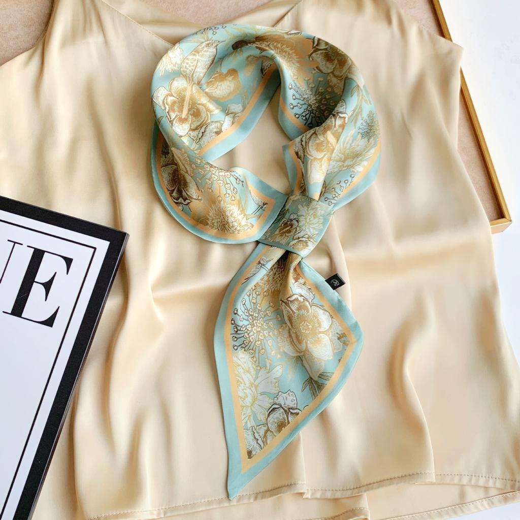 Длинный маленький шелковый шарф, высококачественная сумка для шарфа, универсальная подходящая к рубашке, шарф