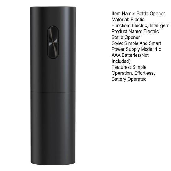 Легкая электрическая открывалка для вина, работающая на батарейках, быстрое и легкое удаление пробки, идеально подходит для любителей вина