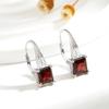 Серьги с застежкой из натурального красного граната 2,5 карата, серебро 925 пробы, изысканные ювелирные изделия для женщин, повседневная одежда, хороший подарок