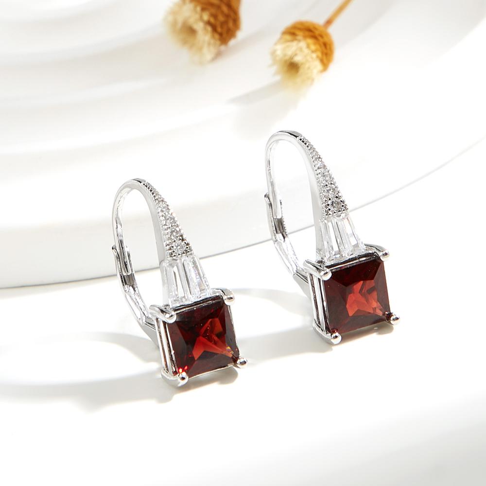 Серьги с застежкой из натурального красного граната 2,5 карата, серебро 925 пробы, изысканные ювелирные изделия для женщин, повседневная одежда, хороший подарок