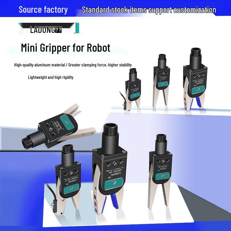 Double-Acting Pneumatic Needle-Nose Gripper GE20B-20 for Robotic Arm and Water Jet Applications