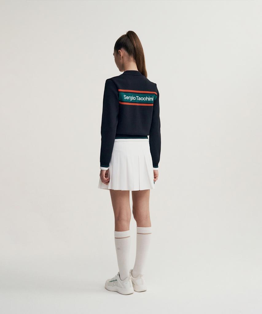 Sergio Tacchini W Flag Better Knit Zip-Up Cardigan (Black)