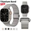 Титановый мужской ремешок для Apple Watch Band Ultra 3/2 49 мм 11 10 46 мм браслет с магнитной застежкой для iwatch Series 9 8 7 SE 45 мм 44 мм