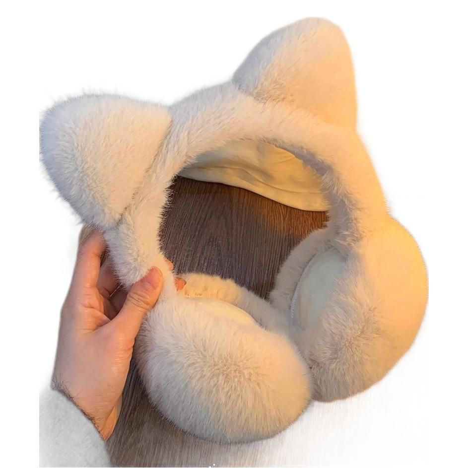 Женские высококачественные складные корейские меховые наушники для защиты от холода осенью и зимой