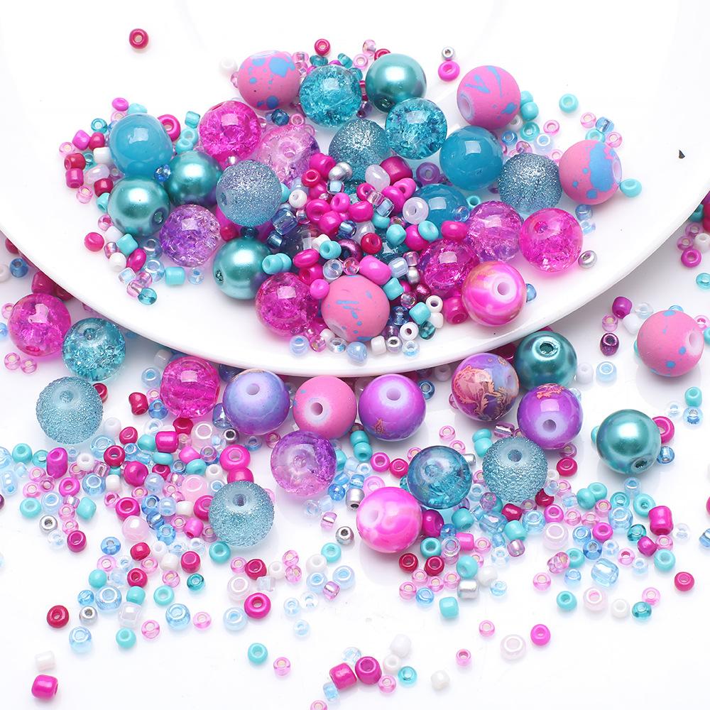 Контрастные хрустальные бусины, бусины просо, набор, браслет своими руками, ожерелье, серьги, бисерные украшения, аксессуары, бусины