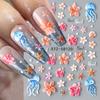 Наклейка для дизайна ногтей, рельефная 5D трехмерная летняя океанская звезда, медуза, клейкая наклейка для ногтей