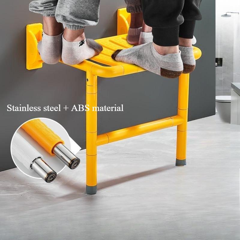 Bathroom Stainless Steel Folding Seat Toilet Handrail Anti Slip Elderly Safety Wall Stool Handicapped Armrest Bath Chair
